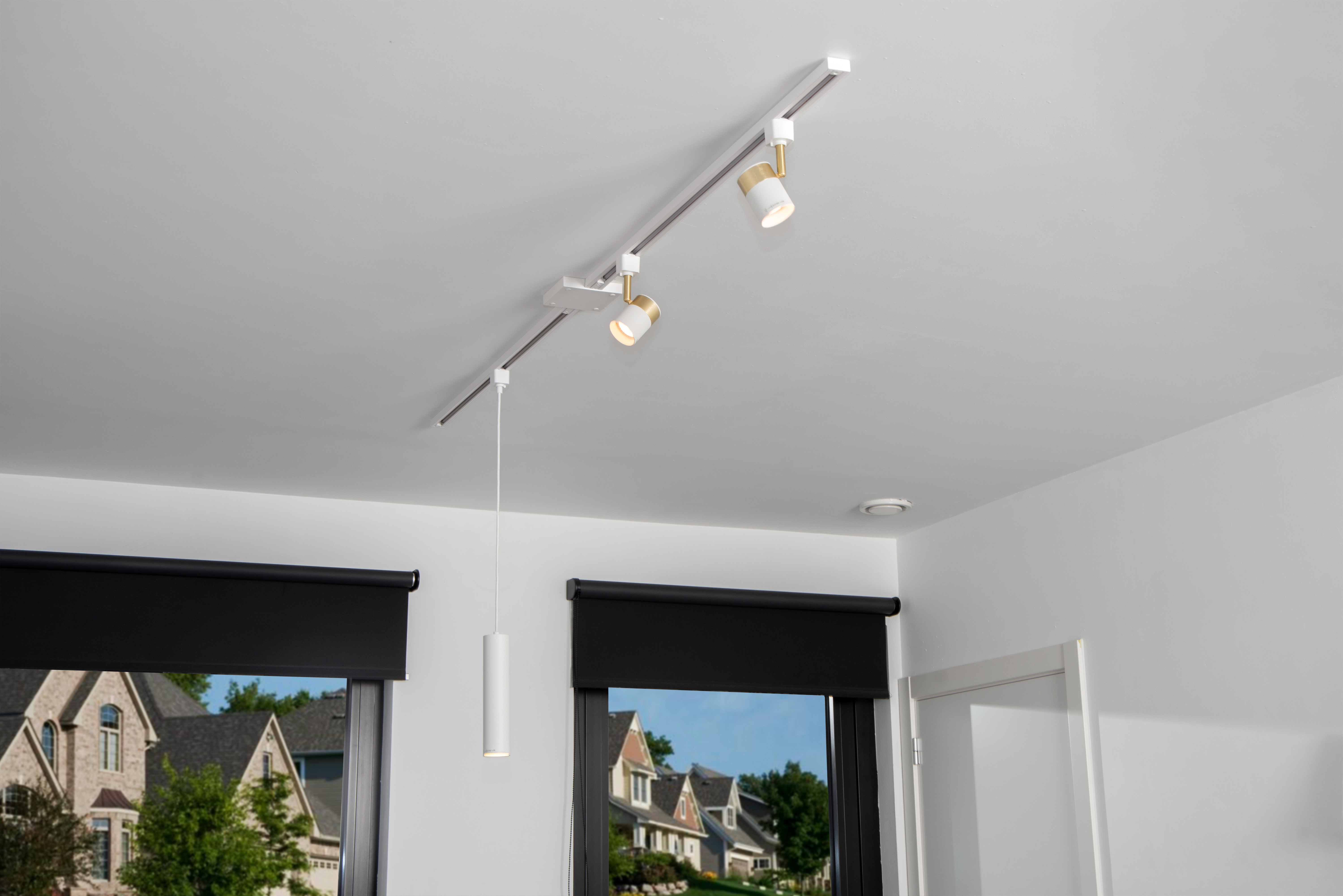 5 light led flush clearance mount and directional track fixture